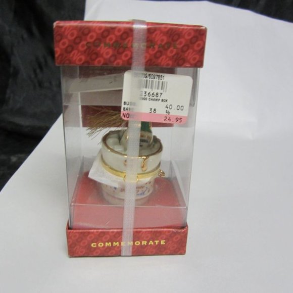 2000 LENOX COMMEMORATIVE ORNAMENT, CHAMPAGNE BOTTLE W/BUCKET,TIME CAPSULE - Picture 2 of 7